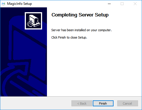 Finish screen