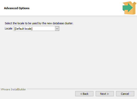 Locale selection screen