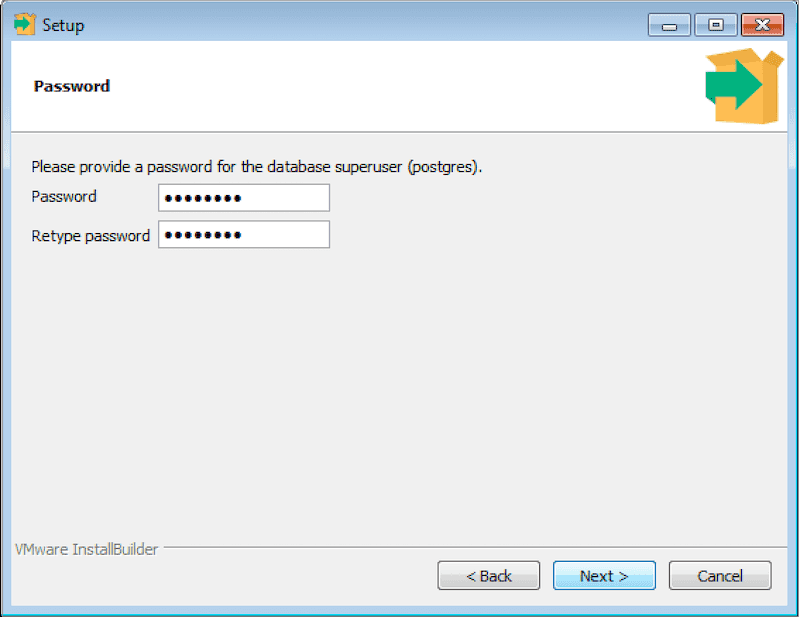 Superuser password entry screen