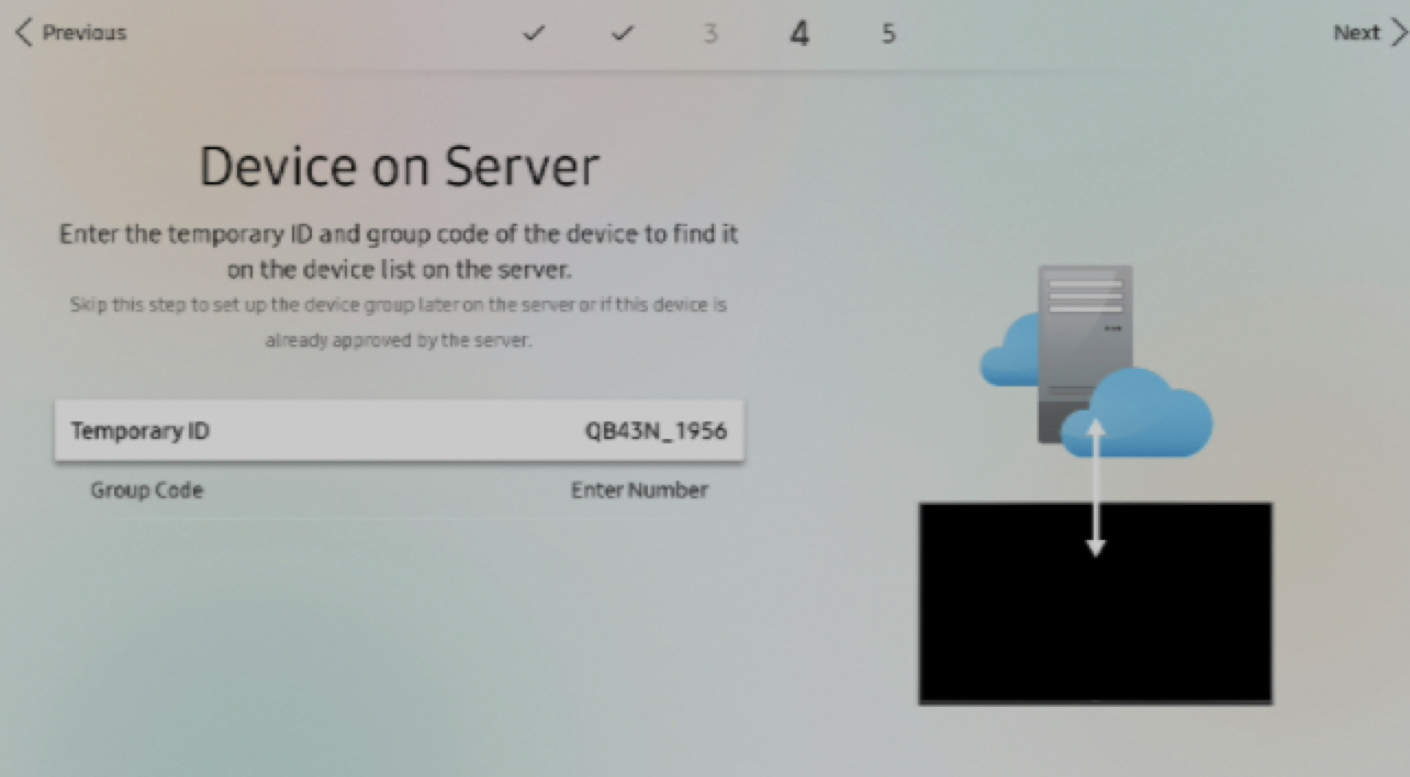 Device name entry screen