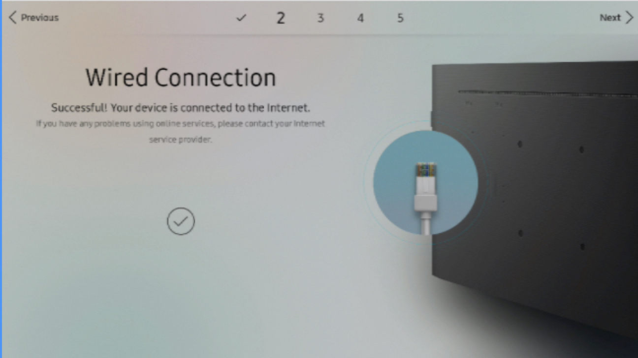 Wizard network settings screen