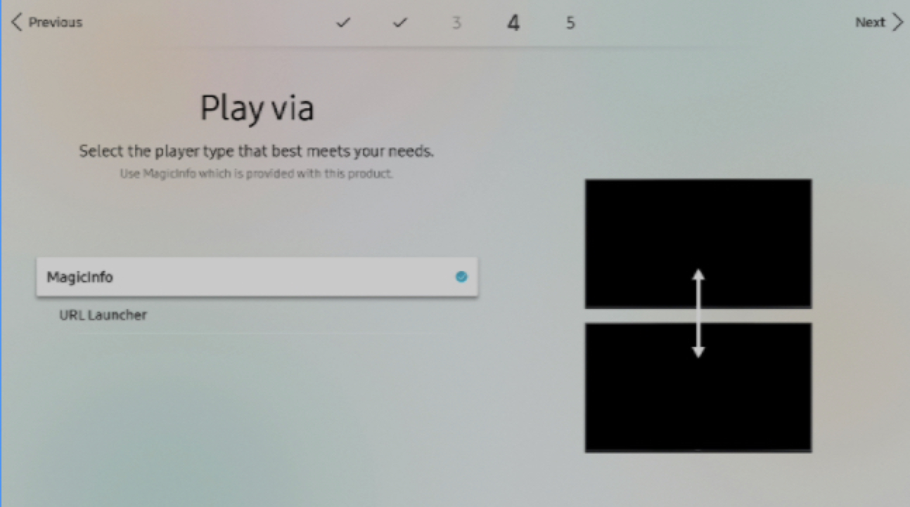 Play via choice between MagicInfo and URL Launcher